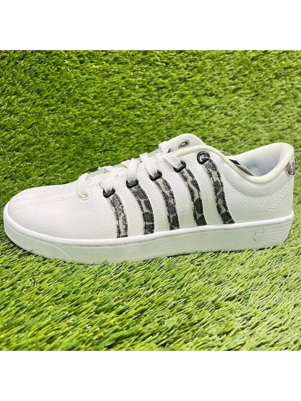 K-Swiss Court Pro II Leopard Womens Size 8.5 White Black Athletic Shoes Sneakers